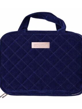 Skinbetter Science Navy Velvet Quilted Cosmetic Travel Bag | 2 Available